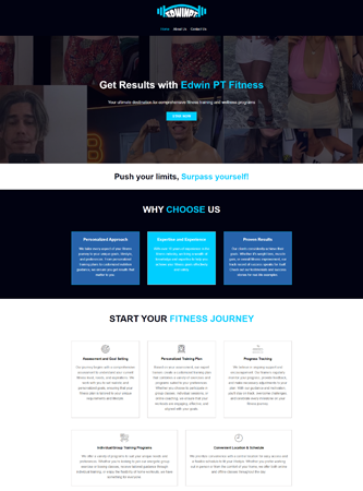 Edwin PT Fitness Studio Website Design